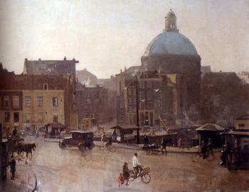 科內利斯 維裡登伯格 View Of The Singel Amsterdam With The Koepelkerk Beyond 科內利斯 維裡登伯格 View Of The Singel Amsterdam With The Koepelkerk Beyond
